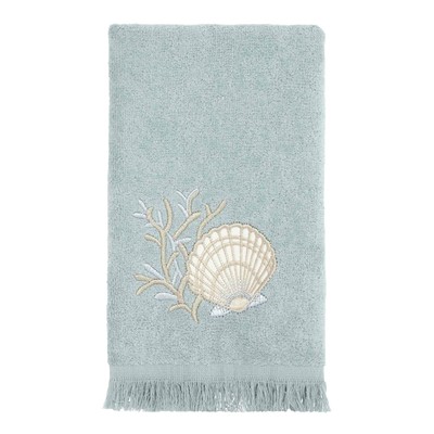 - Fingertip Towel, Soft & Absorbent, Coastal Bathroom Essentials (Sand Shells...
