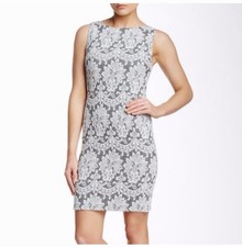 Alice + Olivia Tegan Silk Black/White Printed Tiered Sheath Dress Size 2