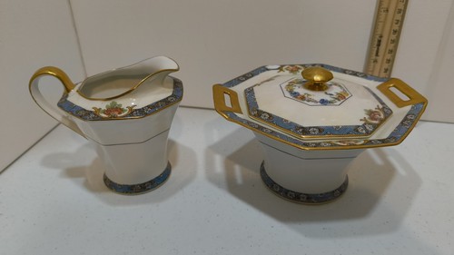 THEODORE HAVILAND LIMOGES FRANCE LANGEAIS SUGAR BOWL & CREAMER APPROX. 4" tall - Picture 2 of 14