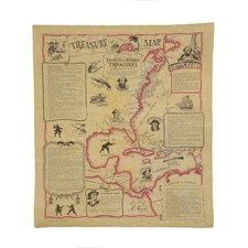 Sunken Buried Treasure Shipwreck Map Pirates Captain Kidd Blackbeard Calico Jack