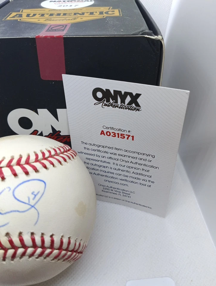 Nick Castellanos Signed Autographed Rawlings OML Baseball MLB Authenticated Onyx - Image 4 of 4
