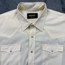 Vintage Roebucks Shirt Mens LT White Western Pearl Snap Extra Tall Cowboy