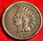 1907 Indian Head Cent Penny VF/XF Details Bronze  JC676