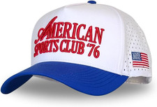 Athletic Trucker Golf Hat  Performance Mens 5 Panel Cap  Cool Breathable Water