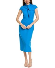 Oscar De La Renta Sheath Midi Dress Women's Blue 0