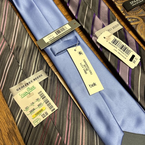 Lot Of 10 NWT Top Brand Assortment Men’s Textured Silk Neckties ($540 In Retail) - Picture 2 of 5