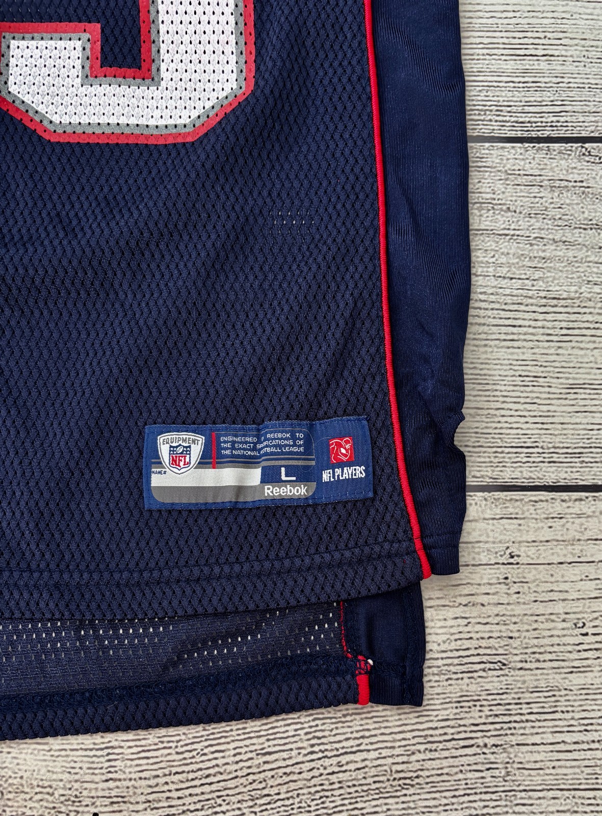 WES WELKER #83 NEW ENGLAND PATRIOTS Youth Large Reebok On Field NFL Home Jersey thumbnail 3