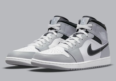Nike Air Jordan 1 Mid Light Smoke Grey Anthracite 554724-078 Mens