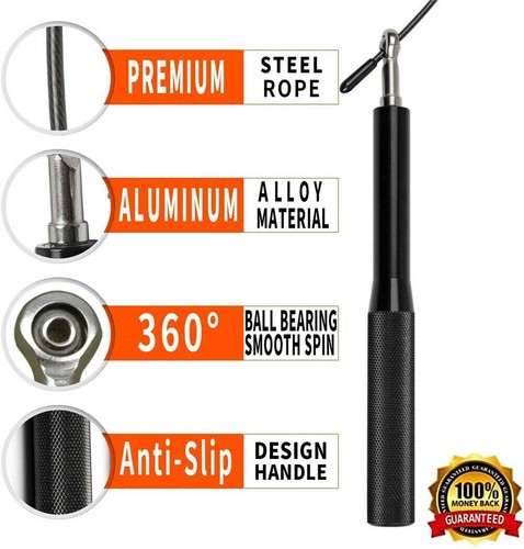 Jump Rope Gym Aerobic Exercise Boxing Skipping Adjustable Bearing Speed Fitness - Picture 2 of 9