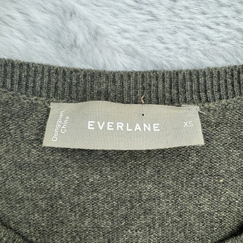 Everlane Sweater Womens XS Green Cashmere Ribbed Hem & Cuff Crew Neck Pullover - Picture 3 of 6