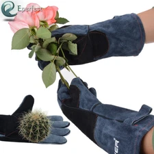 1Pair Long Cuff Rose Pruning Thorn Proof Garden Leather Working Gloves Men Women