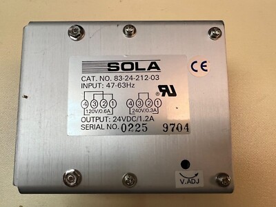 SOLA 83-24-212-3 Power Supply Module, Stainless Steel Enclosure (D338)