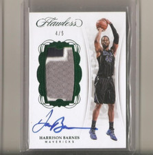 2017-18 Panini Flawless HARRISON BARNES Vertical Emerald Patch Auto 4/5 VP-HB