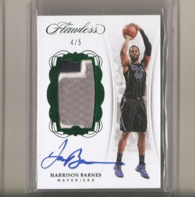 2017-18 Panini Flawless HARRISON BARNES Vertical Emerald Patch Auto 4/5 VP-HB