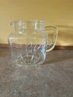 Vintage Federal Clear Glass Juice Square Pitcher With Star On Bottom MCM