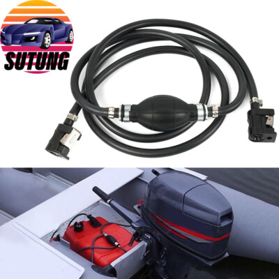 Boat Fuel Line With Bulb 5/16" Fuel Gas Hose Line Assembly With Primer Bulb Marine Outboard Boat Motor 5/16 Marine Fuel Line
