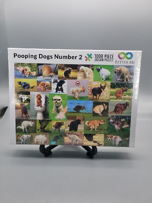 Pooping Dogs 2-1000 Piece Dog Puzzles for Adults - Funny Gift Poop Gag... 