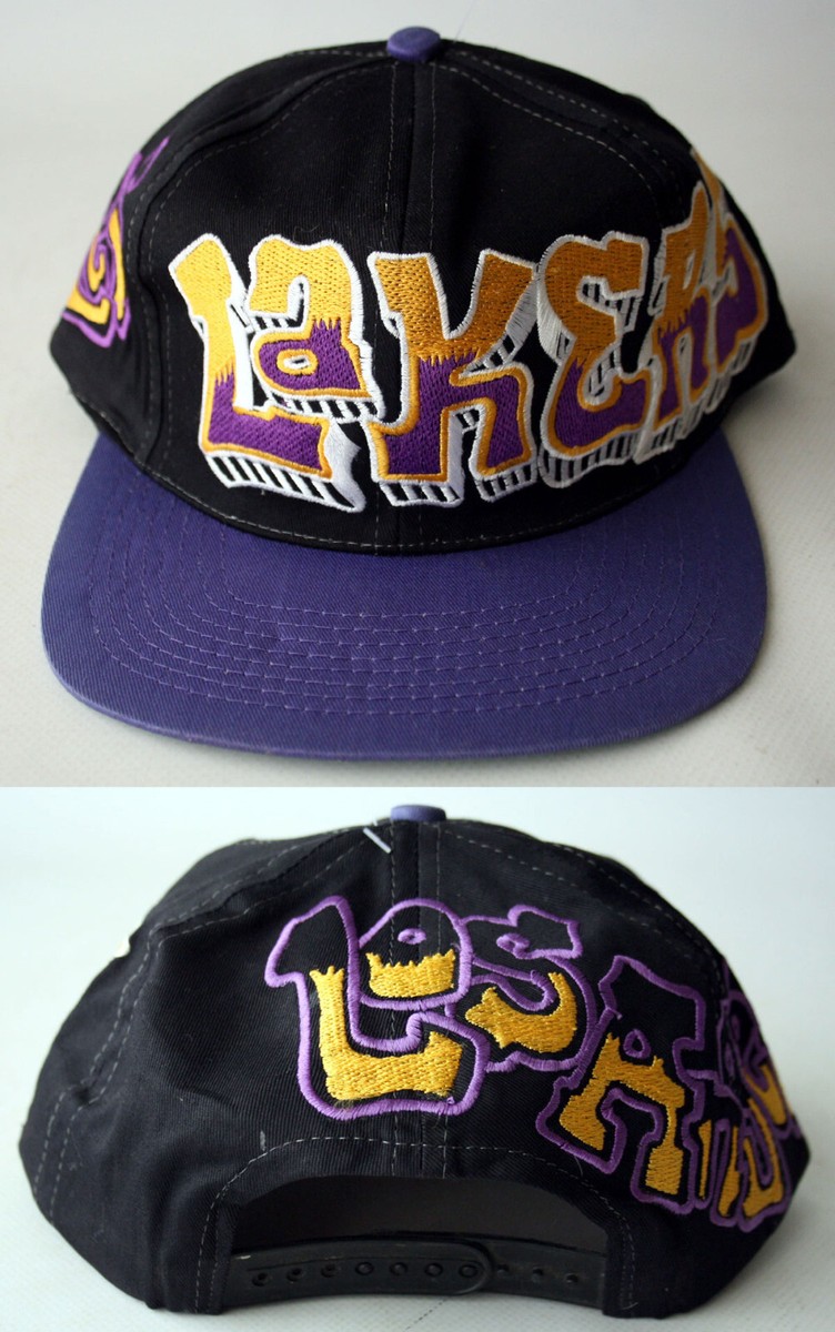 AUTHENTIC VINTAGE 90'S LOS ANGELES LAKERS HAT RETRO GRAFFITI