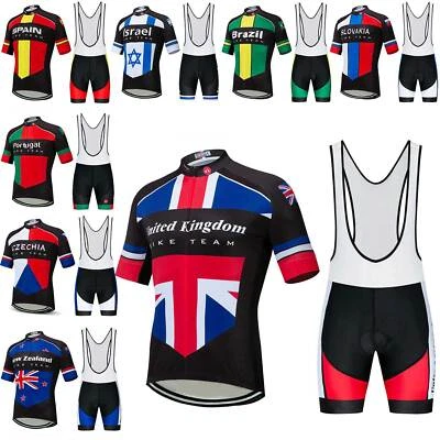 Countries Team Cycling Kit Men's Cycling Jersey and Bib Shorts Set S-5XL - Image 1 of 4