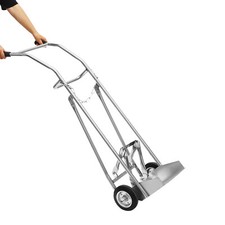 Large Oxygen Tank Cart Dolly Full Range High Rail with Wheels Silver NEW US