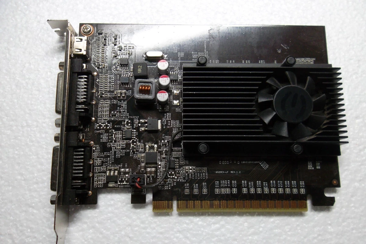 EVGA GeForce GT 520 PCIe x16 Graphic Video Card 1GB DDR3 HDMI DVI 01G P3 1526 KR