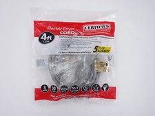 Certified Appliance Accessories Electric Dryer Cord 4 ft 3 Wire 30 Amp 125/250 V