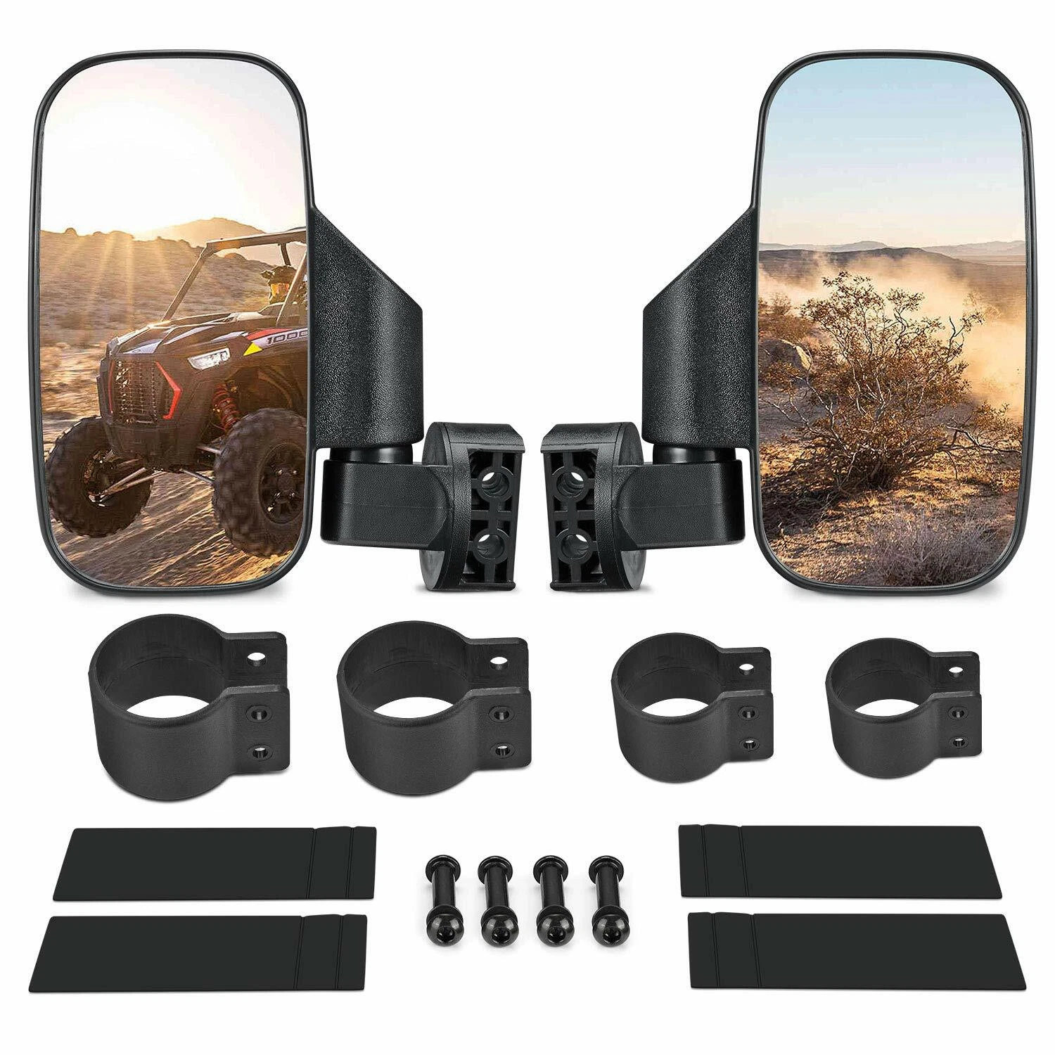 UTV Side Mirrors Rear View Mirrors For 1.75"-2" Polaris RZR Yamaha