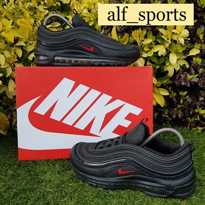   Brandneu mit Etikett & Original Nike  Air Max 97 Turnschuhe in schwarz & Universität rot UK Größe 7