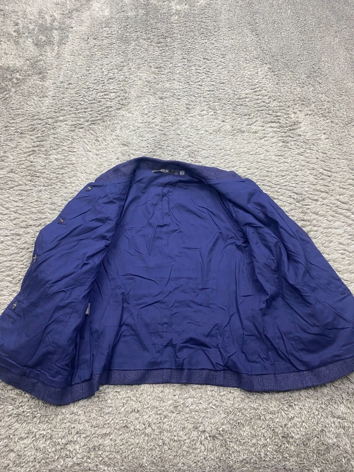 Chaqueta Blazer Per Se By Carlisle Mujer 4 Azul Marino Tweed Forrado Mezcla Kimono Abrigo Foto 3 de 4