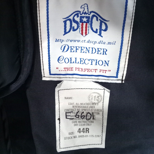 Defender Collection Dark Blue Trench Jacket Made in USA 44R with Removable Liner - Picture 8 of 17