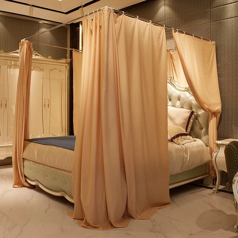 Mosquitera de lujo para cama de verano con marco de acero inoxidable cortina de cama Foto 4 de 4