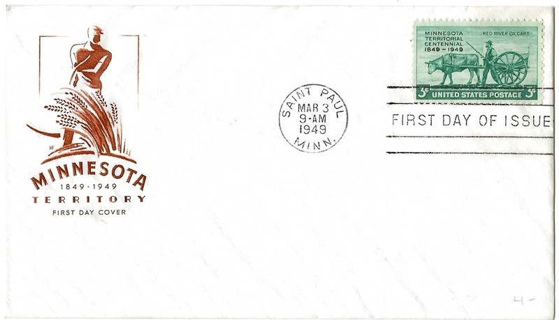 5 '49 FDCs MN Territory Cent., Washington & Lee U.,  Annapolis, 6c Airmail (2) #