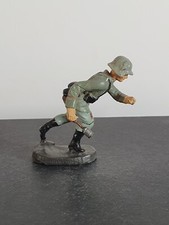 Elastolin Lineol Soldat mit Handgranate vorgehend Militär II. WK Masse