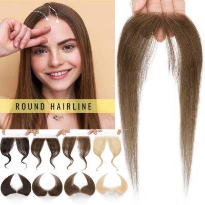 100% Human Hair Women's Hairpiece Topper Toupee Hairline Cover-up Hair Patch PU