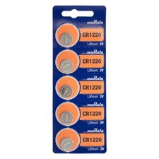 Murata CR1220 40mAh 3V Lithium LiMnO2 Coin Cell Watch Battery - 5 Pieces