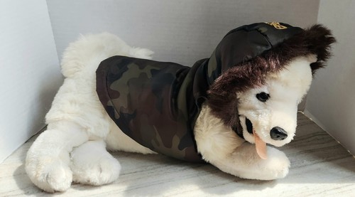 SIMPLY DOG Camo Puffer Jacket with Faux Fur Trimmed Hood SMALL