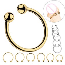 Dual Ball Cock Head Glans Penis Ring Sex Increase Orgasm for Men StainlessSteel