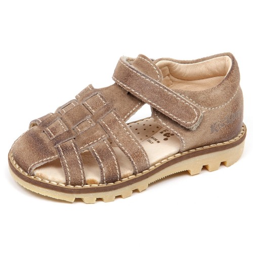 E6906 sandalo bimbo taupe KICKERS ROOMY scarpe vintage effect shoe baby boy  | eBay