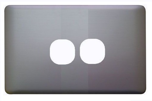 2 Gang Light Switch Wafer Slim Switchboard White w/ Glass Look Cover Plate - Picture 3 of 5