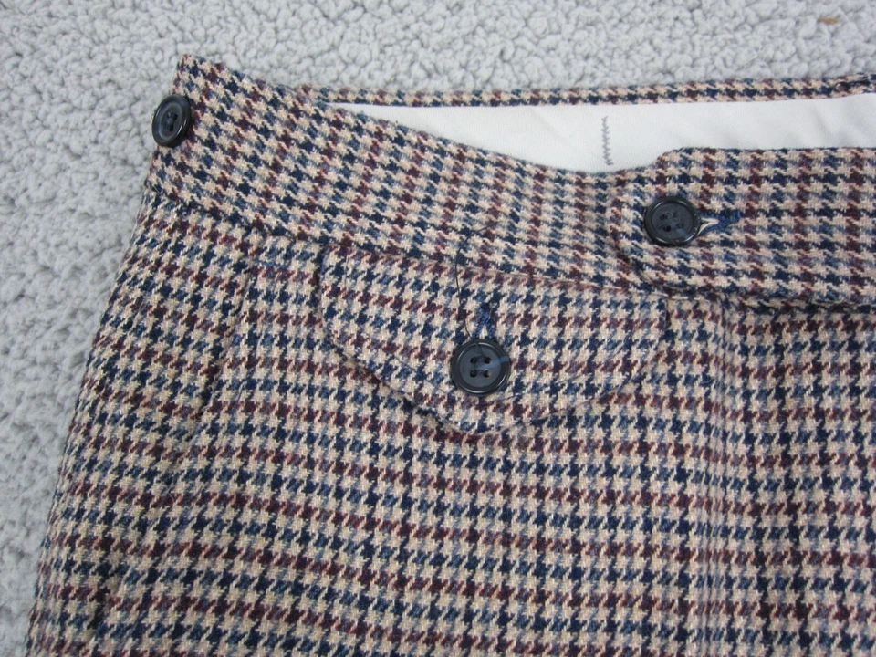 True Vintage Jaymar Tweed Pants Mens 32x28 Brown 60s 70s Houndstooth Knit Disco - Image 3 of 4