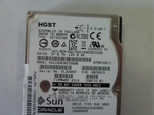 *Lot of 10* HGST HUC109030CSS600 300GB 10K SAS 2.5" Server Hard Drive HDD (J388) - Afbeelding 5 van 5
