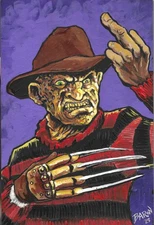 Freddy Krueger..Flippin'The Bird .... Original Acrylic Paint Illustration
