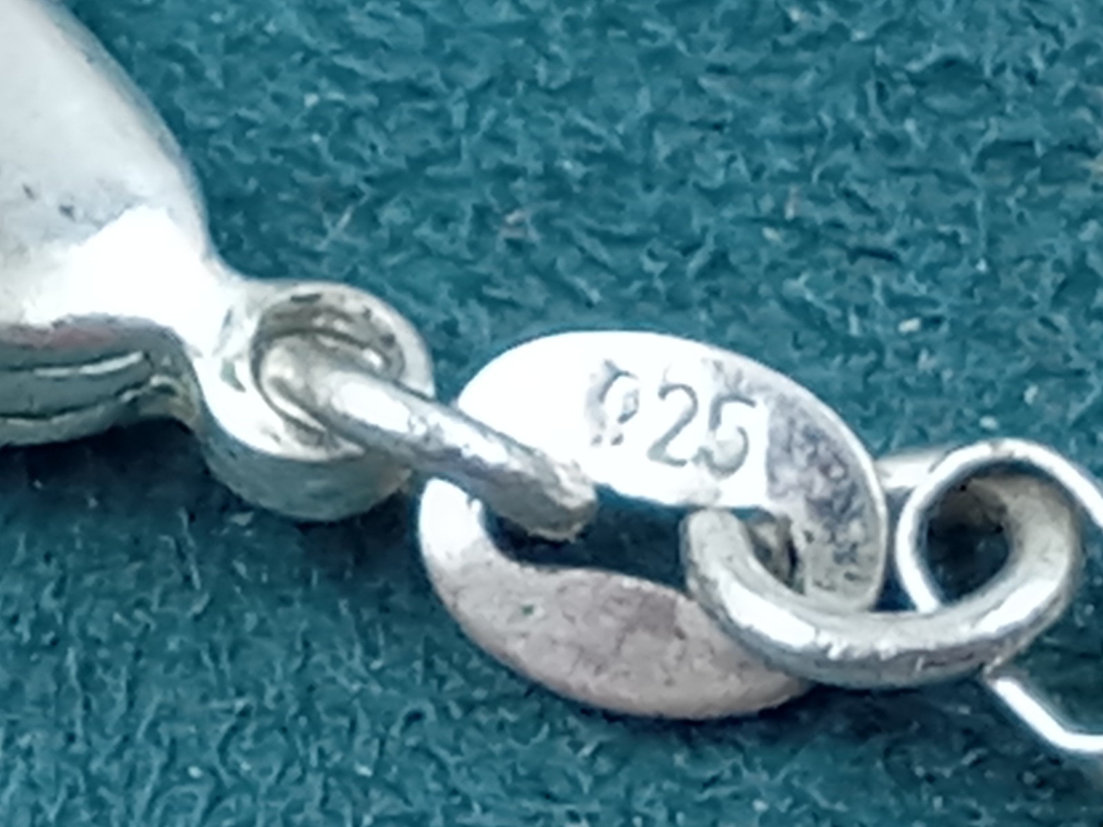 Sterling Silver & Pearl Rectangular Pendant on 23… - image 4