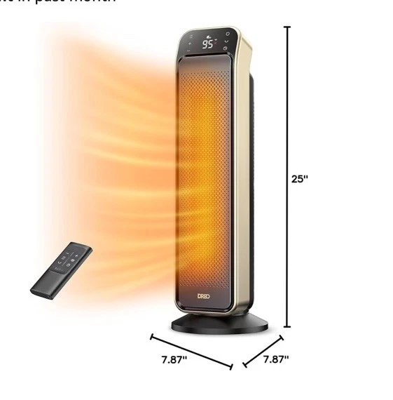 Dreo Space Heater for Indoor Use, 25" 11.5ft/s Fast Electric Heater, with Remote - Image 2 of 4