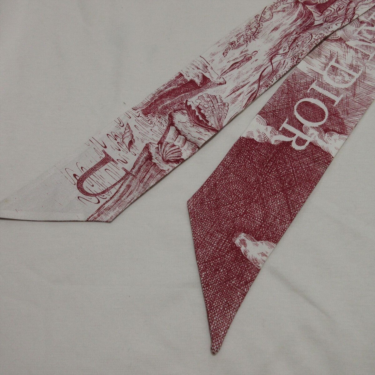 モダン♪◇Removable Scarf ジャケット◇Dior Dior Mitzah Scarf 100cm 39″ 6cm 2″ long rectangle silk logo