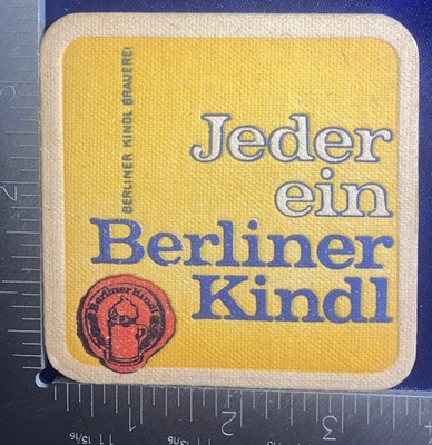BERLINER KINDL JEDER EIN 3.5 INCH SQUARE BEER COASTER