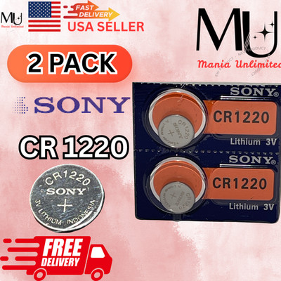 2 PCS SONY / MURATA CR1220 Fresh Stock 3V LITHIUM BATTERIES Exp Date 2033+