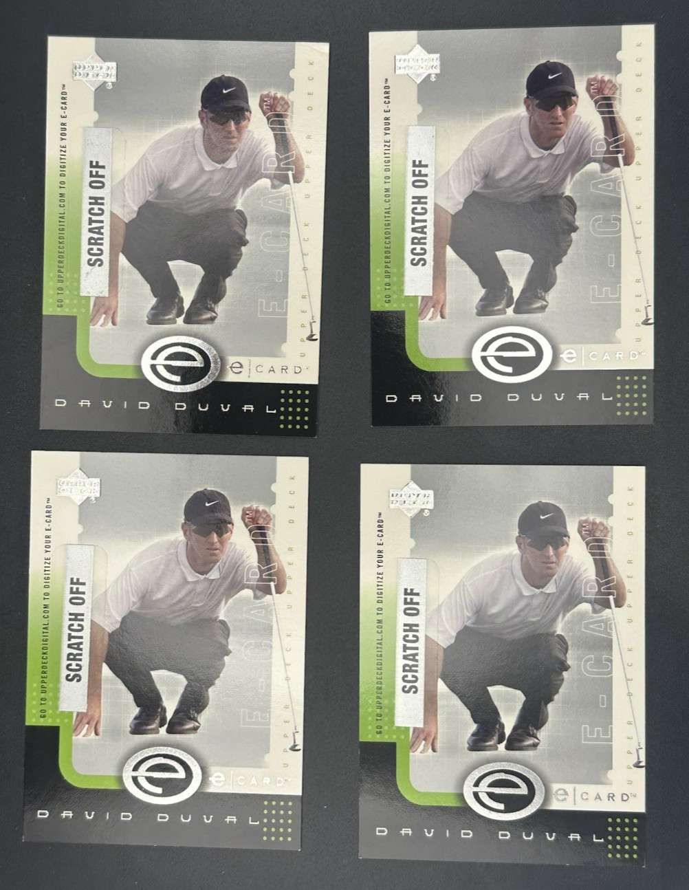 4 Card Lot - 2001 Upper Deck - E-Card David Duval #E-DD D094