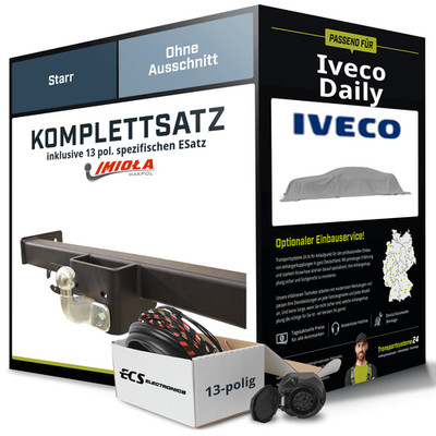 Für IVECO Daily Kasten,Bus Anhängerkupplung starr +eSatz 13pol 07.2014- Set NEU