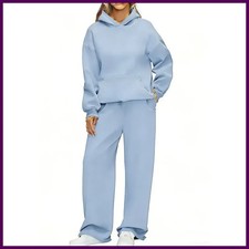 Women  s Hoodie  Wide Leg Pants 2-Piece Tracksuit Casual Sports Set